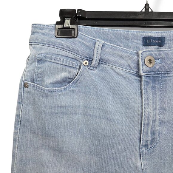J Jill Authentic Fit Cropped Jeans Womens 10 Cuffed Mid Rise Light Wash - Picture 3 of 9
